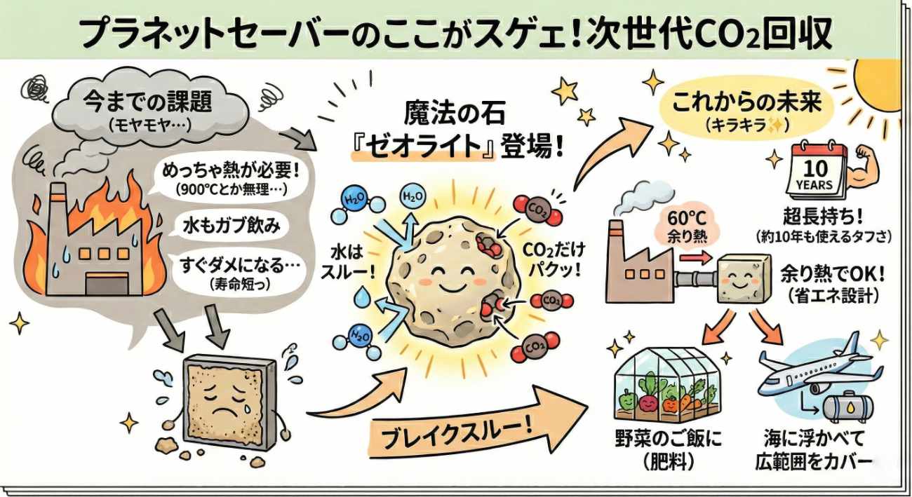 空気からCO2を回収する「DAC」革命!東大発プラネットセーバー×ゼオライトで脱炭素が加速する理由