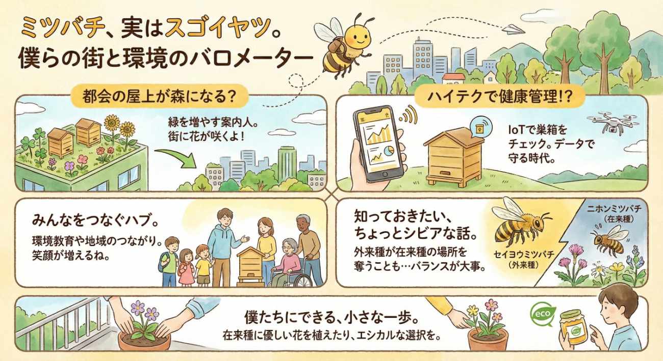 ミツバチは都市と自然を救う？都市型養蜂・スマート養蜂の最前線と生態系リスクの真実