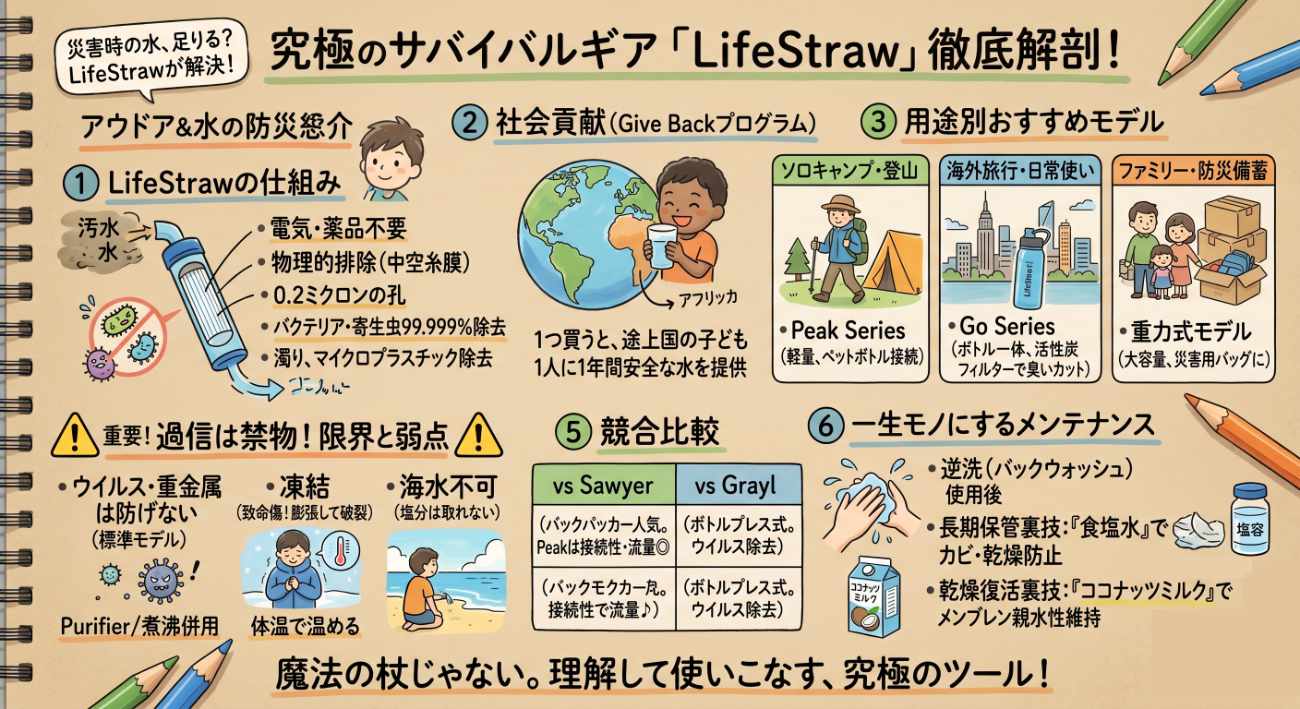 究極のサバイバルギア「LifeStraw」を徹底解剖！防災・アウトドアで失敗しない選び方と限界点
