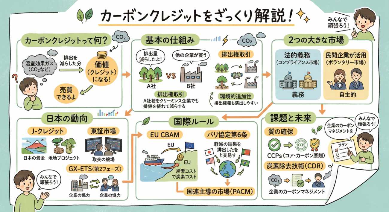 カーボンクレジットとは？仕組み・種類・日本と世界の動きをわかりやすく解説