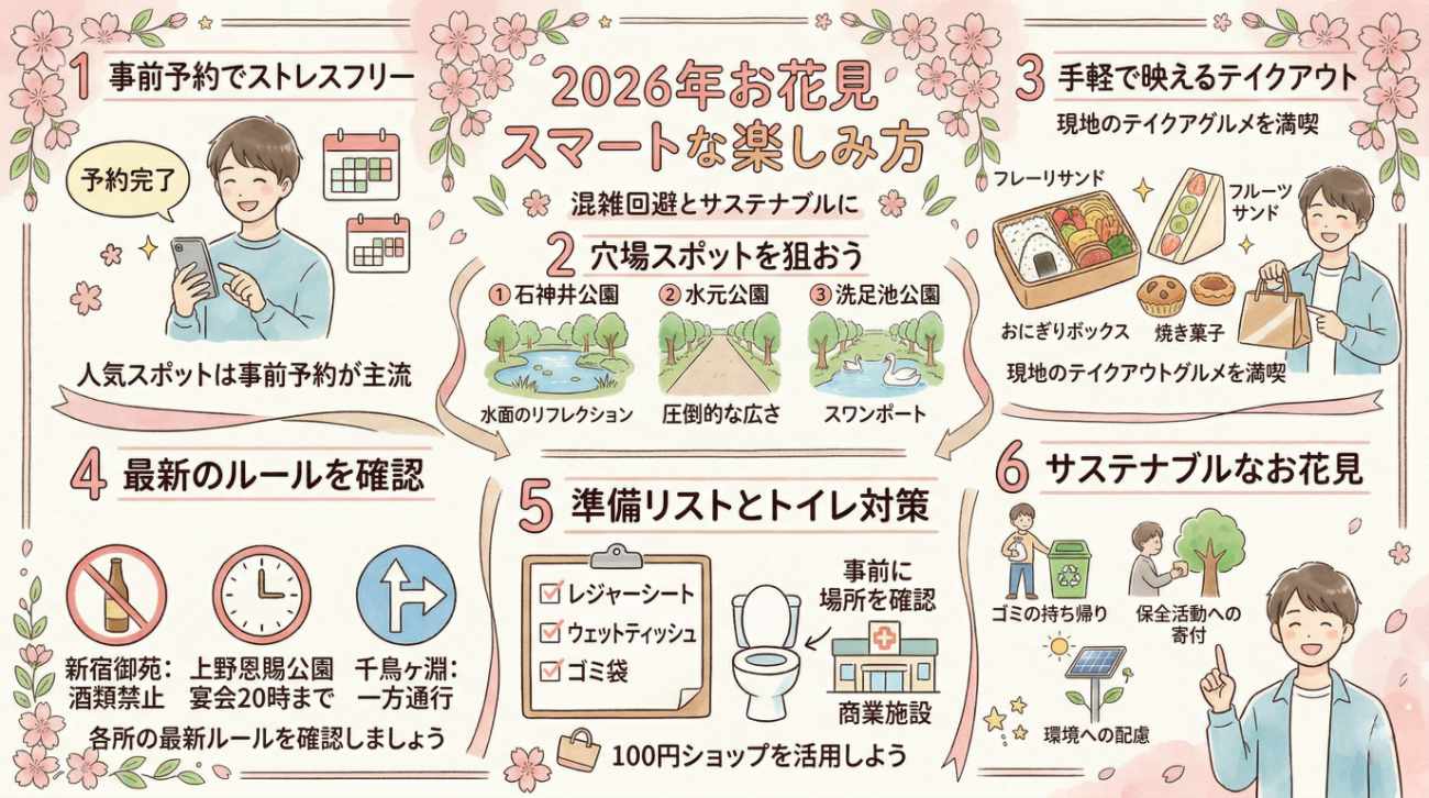東京のお花見2026最新情報｜混雑を避ける穴場・予約制スポット・持ち物まとめ