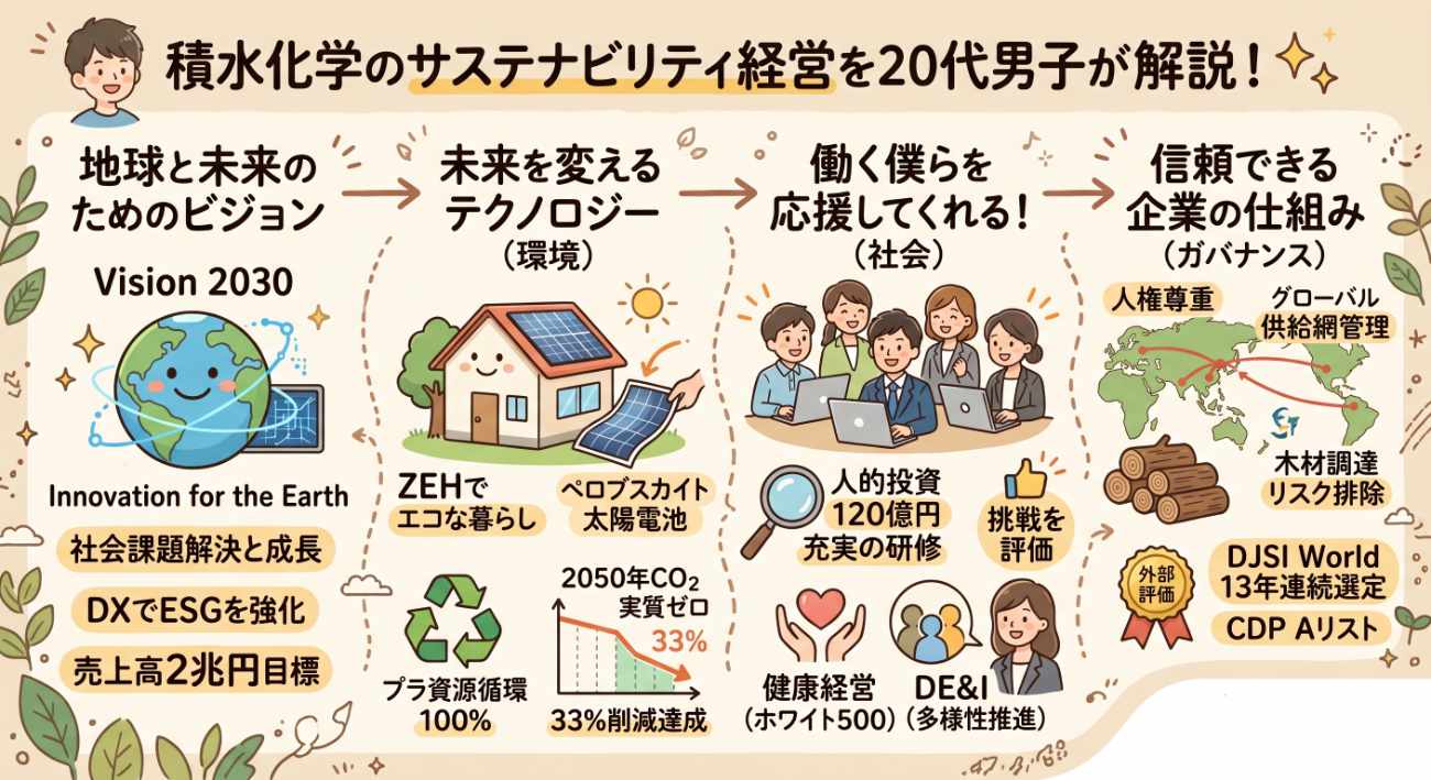 積水化学のサステナビリティ経営をわかりやすく解説｜環境・人材・成長戦略の全体像