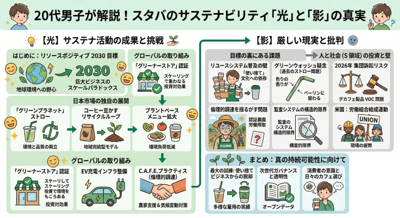 スターバックスのサステナビリティを解説｜環境目標と課題をやさしく整理