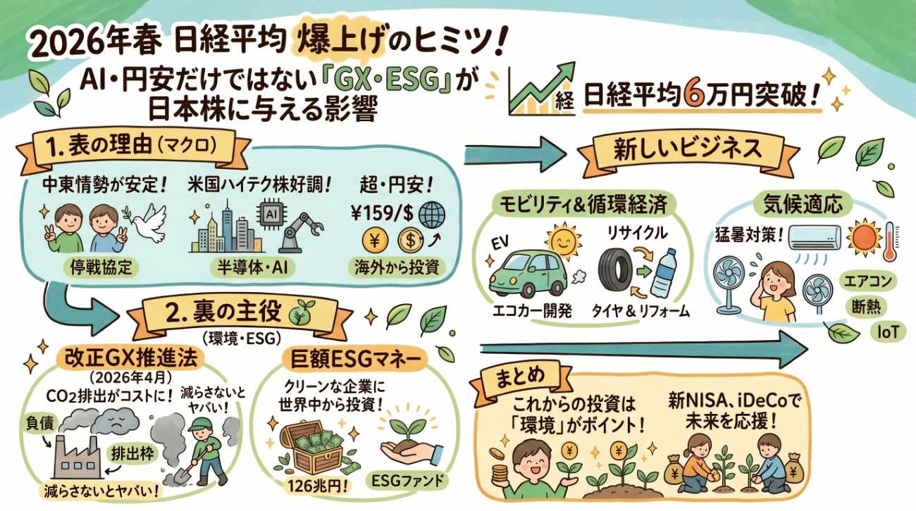 日経平均の上昇はいつまで続く?AI相場とGX・ESGの影響をやさしく解説
