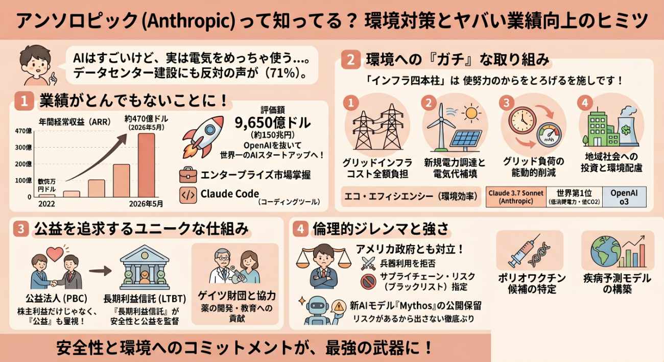 AnthropicはなぜOpenAIを超える評価を得たのか?Claude・電力問題・環境戦略を解説